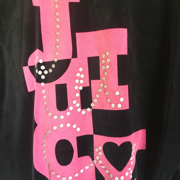 Juicy Couture black and pink velour zip jacket - Picture 4 of 6